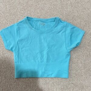 Offline by Aerie Turquoise Crop Tee